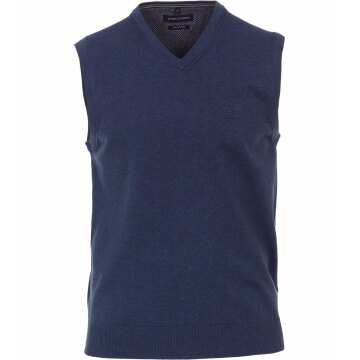 CASAMODA Herren Pullunder Ärmellos V-Neck Regular Baumwolle Blau