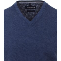 CASAMODA Herren Pullunder Ärmellos V-Neck Regular Baumwolle Blau