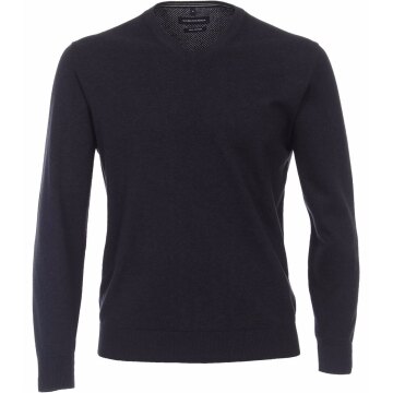 CASAMODA Herren Pullover V-Neck Regular Pima-Baumwolle Marine 5XL
