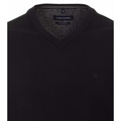 CASAMODA Herren Pullover V-Neck Regular Pima-Baumwolle Schwarz 5XL