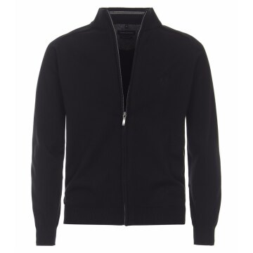 CASAMODA Herren Strickjacke Zipper Regular Baumwolle Schwarz M