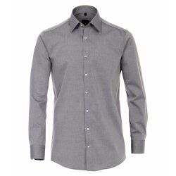 VENTI Herren Businesshemd Langarm Kent Modern-Fit Silber