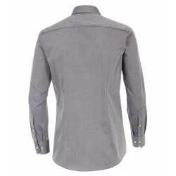 VENTI Herren Businesshemd Langarm Kent Modern-Fit Silber