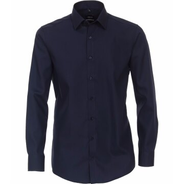 VENTI Herren Businesshemd Langarm Kent Modern-Fit Marine 38