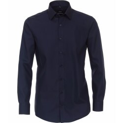 VENTI Herren Businesshemd Langarm Kent Modern-Fit Marine 38