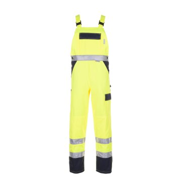 PLANAM Herren Latzhose 2-farbig WARNSCHUTZ Reflex Gelb/Marine