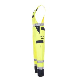 PLANAM Herren Latzhose 2-farbig WARNSCHUTZ Reflex Gelb/Marine