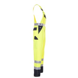 PLANAM Herren Latzhose 2-farbig WARNSCHUTZ Reflex Gelb/Marine
