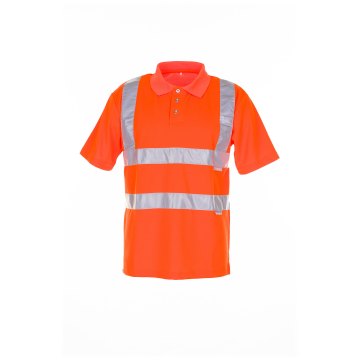 Planam Warnschutz Herren Poloshirt Uni uni-orange Modell 2091