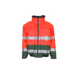 Planam Warn-/Wetterschutz Herren Comfortjacke 2-farbig orange grün Modell 2048