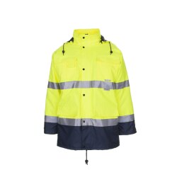 PLANAM Herren Parka WARNSCHUTZ Reflex Gelb/Marine