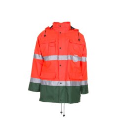 PLANAM Herren Parka WARNSCHUTZ Reflex Orange/Grün