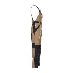 PLANAM Herren Latzhose PLALINE Canvas Sand/Schwarz