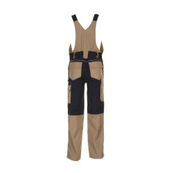 PLANAM Herren Latzhose PLALINE Canvas Sand/Schwarz
