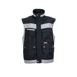 PLANAM Herren Weste PLALINE Canvas Schwarz/Zink