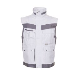 PLANAM Herren Weste PLALINE Canvas Reinweiß/Zink