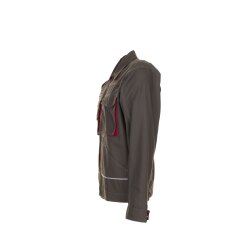 PLANAM Herren Bundjacke BASALT Langarm Kragen Olivgrün/Rot
