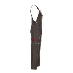 PLANAM Herren Latzhose BASALT Cargotaschen Olivgrün/Rot