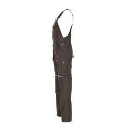 PLANAM Herren Latzhose BASALT Cargotaschen Olivgrün/Rot