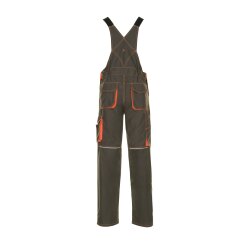 PLANAM Herren Latzhose BASALT-NEON Latztasche Olivgrün/Orange