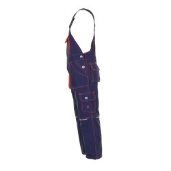 PLANAM Latzhose KIDS Reflexbiesen RIP-STOP Marine/Orange