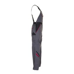 PLANAM Herren Latzhose HIGHLINE Schiefer/Schwarz/Rot