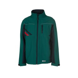 PLANAM Unisex Softshelljacke HIGHLINE Grün/Schwarz/Rot