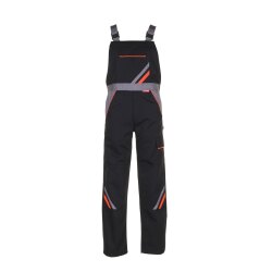 PLANAM Herren Latzhose VISLINE Schwarz/Orange/Zink