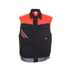 PLANAM Herren Weste VISLINE Schwarz/Orange/Zink