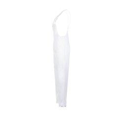 PLANAM Damen Latzhose FOOD Brustlatztasche Steckschnallen Weiß
