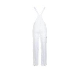 PLANAM Damen Latzhose FOOD Brustlatztasche Steckschnallen Weiß