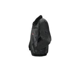 PLANAM Gletscher-Pilotenjacke OUTDOOR Webpelz-Futter Schwarz