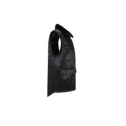 PLANAM Gletscher-Pilotenweste OUTDOOR Webpelz-Futter Schwarz