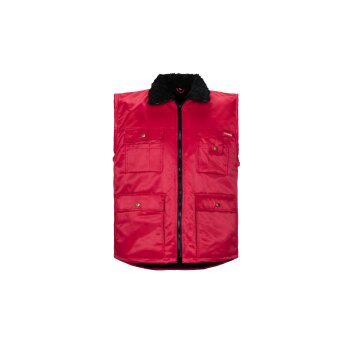 PLANAM Gletscher-Pilotenweste OUTDOOR Webpelz-Futter Rot