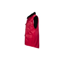 PLANAM Gletscher-Pilotenweste OUTDOOR Webpelz-Futter Rot