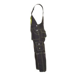 PLANAM Latzhose KIDS Reflexbiesen RIP-STOP Anthrazit/Gelb 98/104