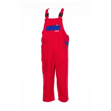 PLANAM Latzhose KIDS Strapazierfähig Mittelrot/Kornblumenblau 86/92