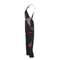 PLANAM Herren Latzhose VISLINE Schwarz/Orange/Zink 30