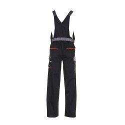 PLANAM Herren Latzhose VISLINE Schwarz/Orange/Zink 30