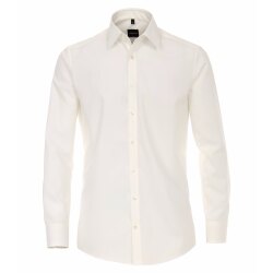 VENTI Herren Businesshemd Langarm Kent Modern-Fit Creme 36