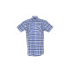 Größe 41/42 Herren Planam Hemden Countryhemd 1/4-Arm blau kariert Modell 0485