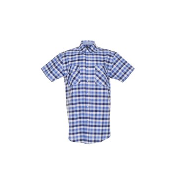 Größe 45/46 Herren Planam Hemden Countryhemd 1/4-Arm blau kariert Modell 0485