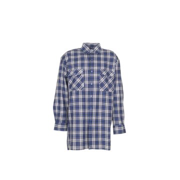 PLANAM Herren Flanellhemd HEMDEN Langarm Kent Blau kariert 45/46