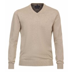 CASAMODA Herren Pullover V-Neck Regular Pima-Baumwolle Beige