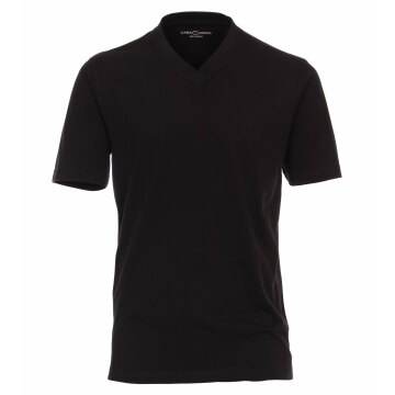 CASAMODA Herren T-Shirt Kurzarm V-Neck Regular Fit Schwarz