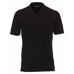 CASAMODA Herren T-Shirt Kurzarm V-Neck Regular Fit Schwarz