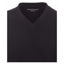 CASAMODA Herren T-Shirt Kurzarm V-Neck Regular Fit Schwarz