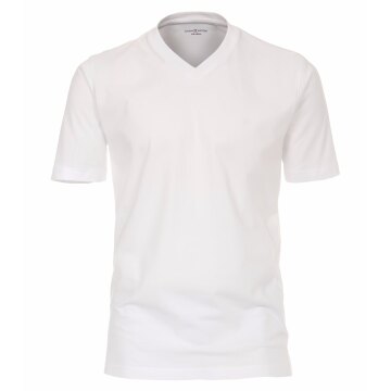 CASAMODA Herren T-Shirt Kurzarm V-Neck Regular Fit Weiß 6XL