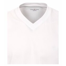 CASAMODA Herren T-Shirt Kurzarm V-Neck Regular Fit Weiß 6XL