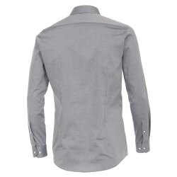 VENTI Herren Businesshemd Langarm Kent Body-Fit Silber